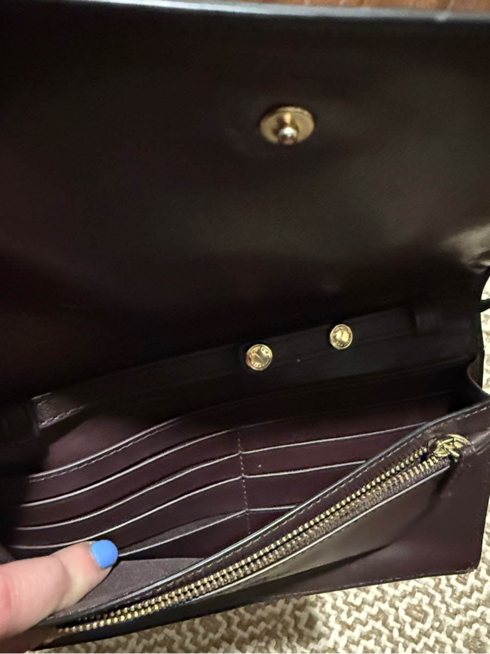 Coach Black Signature Embossed Crossbody Wallet - Picture 3 of 4